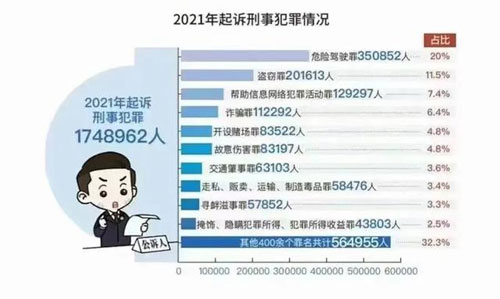 2021年起诉刑事犯罪数据统计